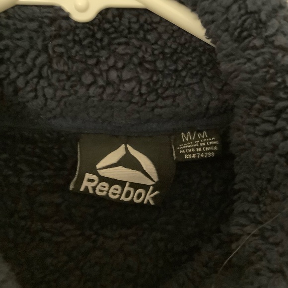 Reebok blue fuzzy zip up sweater - Picture 3 of 3